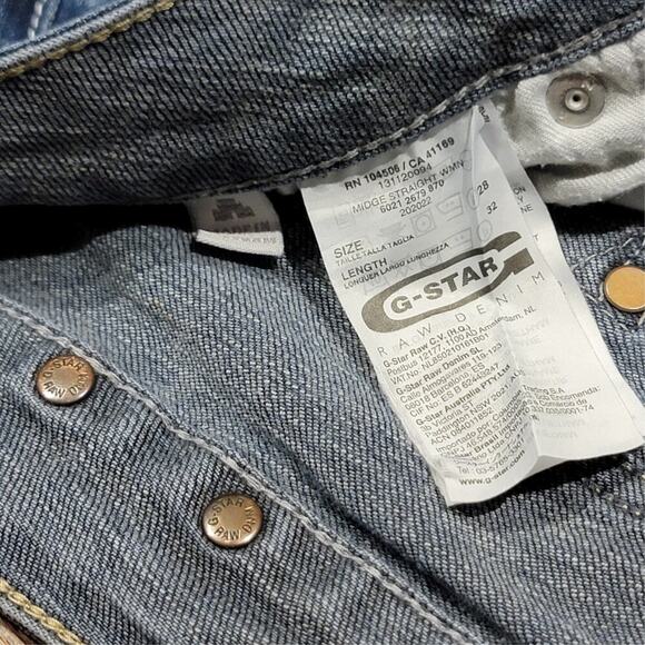 G-STAR RAW Midge Straight 5 Pocket Adjustable Waist Jeans Womens 28x32 Durable - Picture 6 of 13